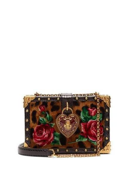 Dolce & Gabbana - Leopard Print My Heart Velvet Box Clutch Bag - Womens - Leopard cover image