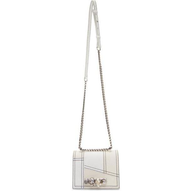 Alexander McQueen Off-White Denim Small Jewelled Satchel Bag cover image