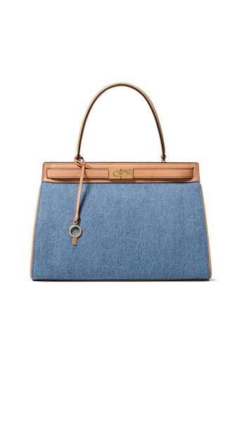 Tory Burch Lee Radziwill Large Denim Satchel cover image