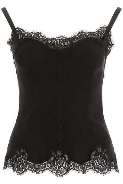 Dolce & Gabbana Lingerie Top With Lace Details in black cover image