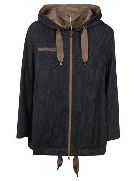 Brunello Cucinelli Drawstring Parka in denim / denim cover image