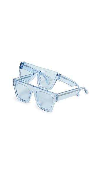 Stella McCartney Mum & Me Flat Top Sunglasses in blue / transparent cover image
