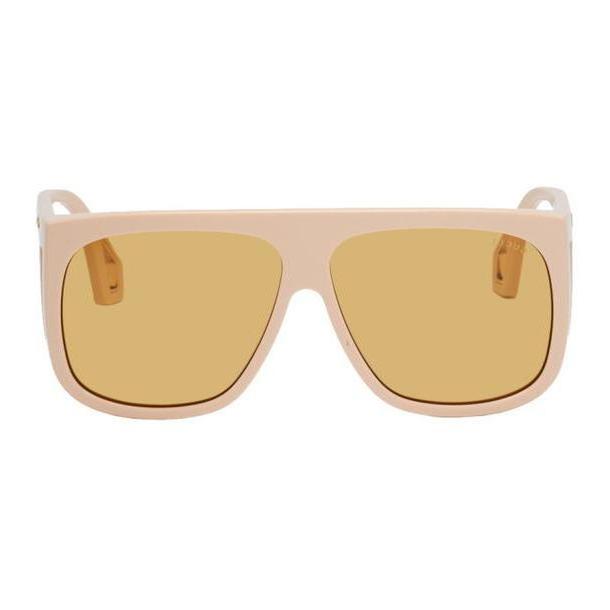 Gucci Beige Thick Acetate Shield Sunglasses cover image