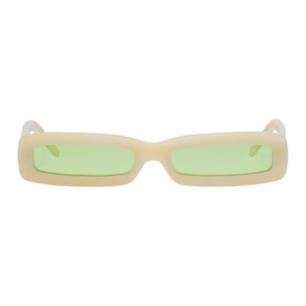 George Keburia Beige Long Rectangular Sunglasses cover image
