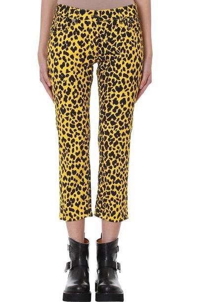 R13 Joey Jean Yellow Leopard Print Skinny Jeans cover image