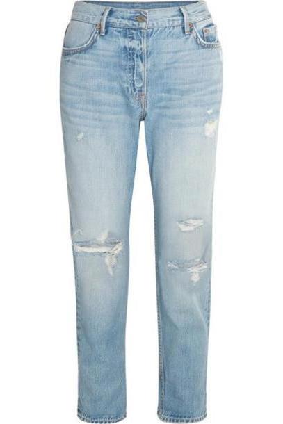GRLFRND - Olivia Distressed Slim Boyfriend Jeans - Mid denim cover image