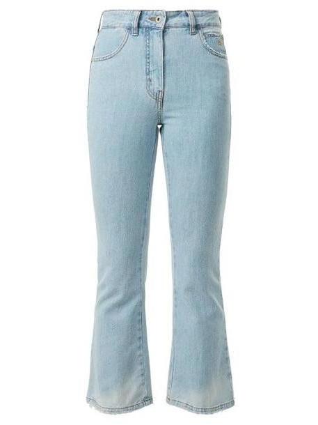 The Attico - Distressed Kick Flare Cropped Jeans - Womens - Denim cover image