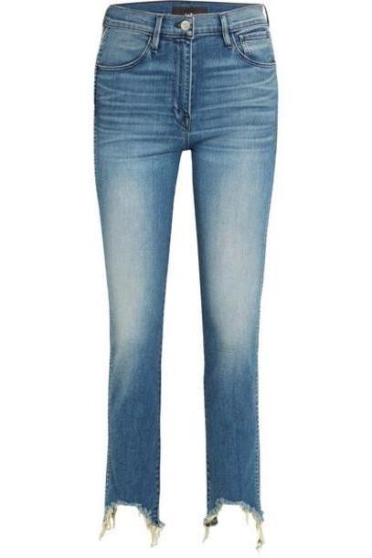 3x1 - W3 Straight Authentic Crop Distressed High-rise Straight-leg Jeans - Mid denim cover image