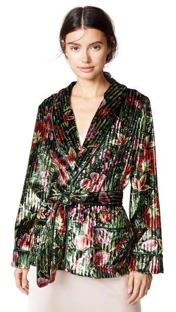 F.R.S For Restless Sleepers Cinched Waist Jacket in green / multi cover image