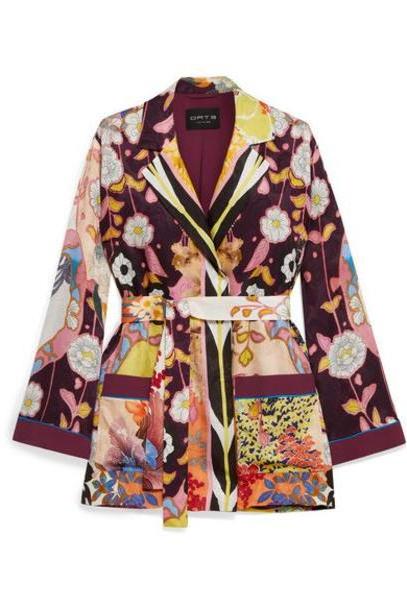 Etro - Floral-print Crepe De Chine Jacket - Purple cover image
