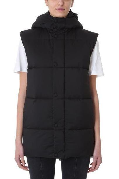 Givenchy Black Logo-print Hooded Puffer Jacket Gilet cover image