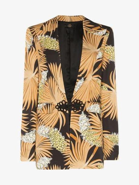 De La Vali Dean palm-print tailored blazer jacket cover image