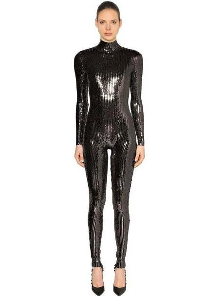DSQUARED2 Sequined Stretch Jumpsuit in black cover image
