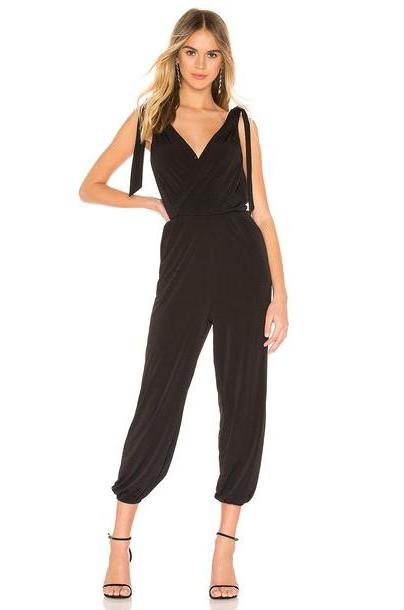 BCBGeneration Surplice Jumpsuit in black cover image