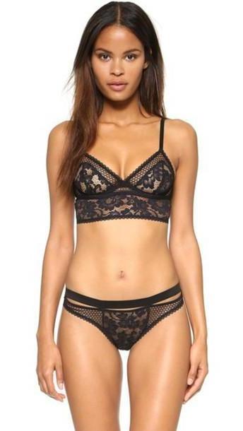 Else Lingerie Petunia Underwire Triangle Longline Bra - Black cover image