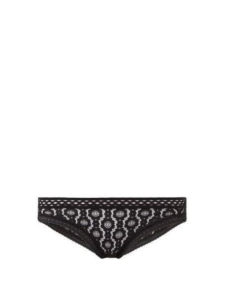 Stella Mccartney Lingerie - Mia Remembering Floral Lace Briefs - Womens - Black cover image
