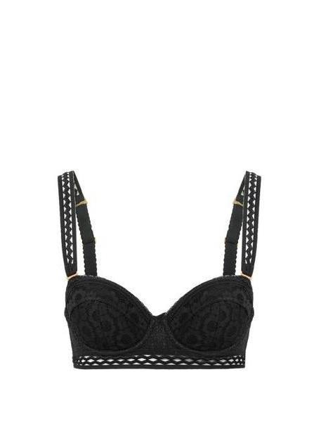 Stella Mccartney Lingerie - Mia Remembering Floral Lace Padded Bra - Womens - Black cover image