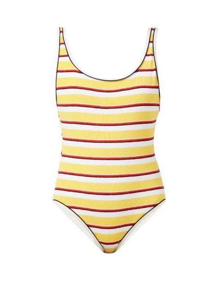 Solid & Striped - The Anne Marie Striped Terry Swimsuit - Womens - Yellow Stripe cover image