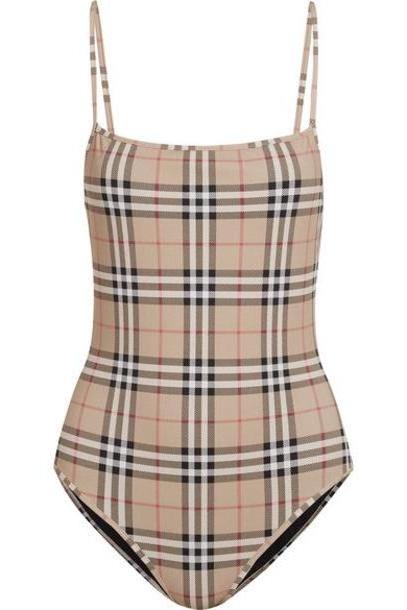 Burberry - Checked Swimsuit - Beige cover image