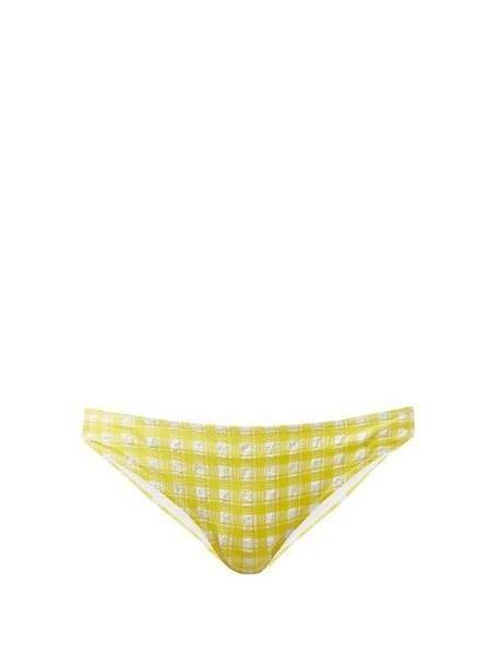 Ganni - Mahogany Checked Bikini Briefs - Womens - Yellow cover image