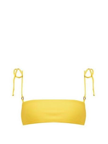 Jade Swim - Equate Tie Strap Bikini Top - Womens - Yellow cover image