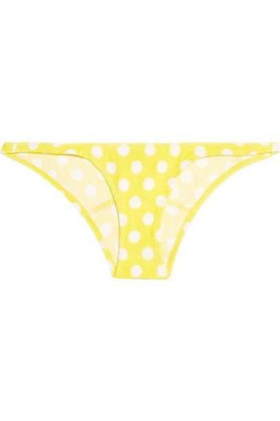 Lisa Marie Fernandez - Yasmin Polka-dot Stretch-cotton Terry Bikini Briefs - Bright yellow cover image