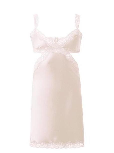 Stella Mccartney Lingerie - Clara Whispering Lace And Satin Chemise - Womens - Light Pink cover image