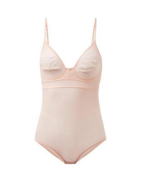 Stella Mccartney Lingerie - Grace Glowing Mesh Panel Bodysuit - Womens - Light Pink cover image