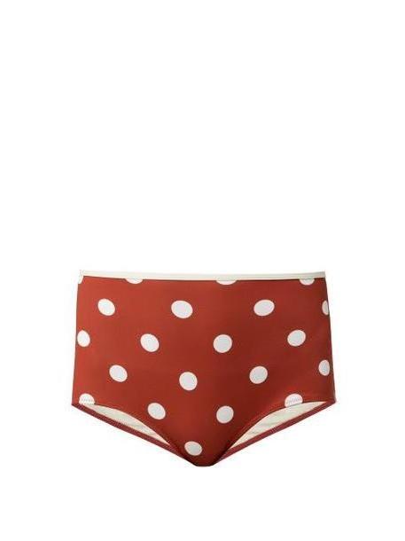 Solid & Striped - The Brigitte Polka Dot Bikini Briefs - Womens - Red Multi cover image
