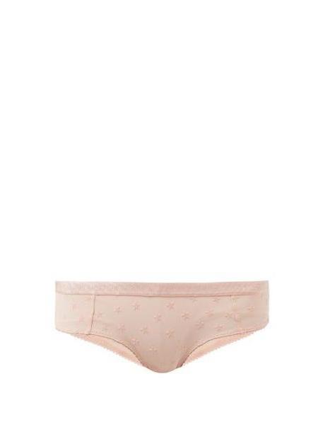 Stella Mccartney Lingerie - Betty Twinkling Star Appliqué Briefs - Womens - Light Pink cover image