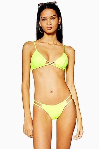 Topshop Neon Yellow Cut Out Bikini Bottoms - Fluro Yellow cover image