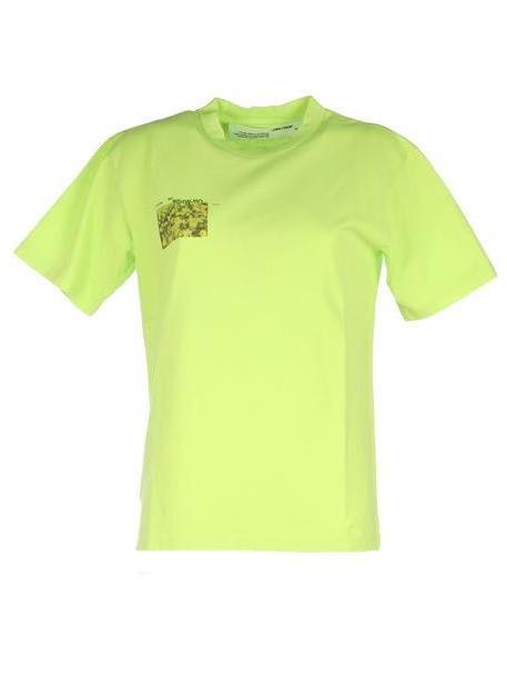 Off-White Flower Casual Tee Crewneck Short Sleeves in yellow cover image