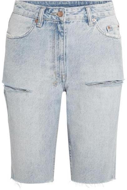 Ksubi - App-laye Distressed Denim Shorts - Light blue cover image