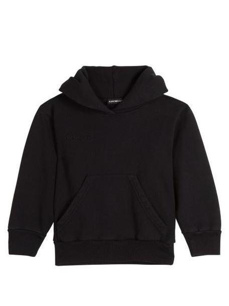Balenciaga Kids - Unisex Logo Embroidered Cotton Blend Hoodie - Womens - Black cover image