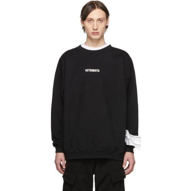 Vetements Black Inverted Logo Sweatshirt cover image