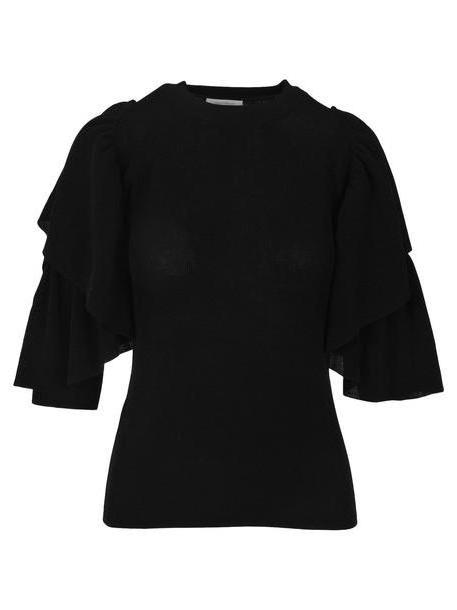 See by Chloé See By Chloe' See By Chloé Cold-shoulder Ruffle Sweater in black cover image
