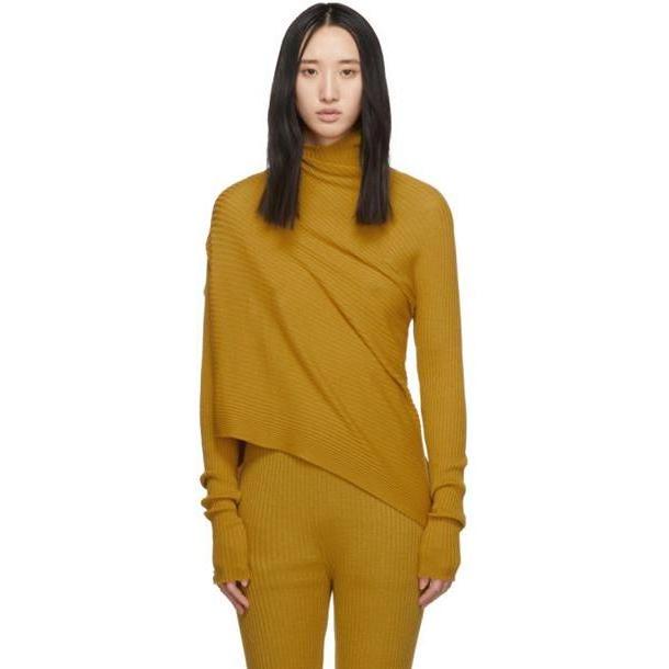 Marques Almeida Yellow Draped Jumper Turtleneck cover image