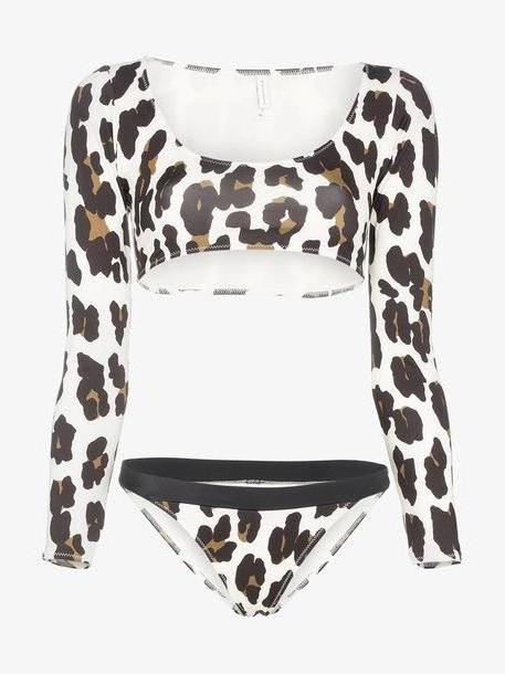 Solid & Striped Leopard print Colette top and Stacey bottoms cover image
