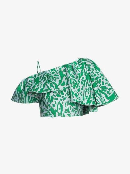 Vika Gazinskaya leopard print one-shoulder crop top cover image