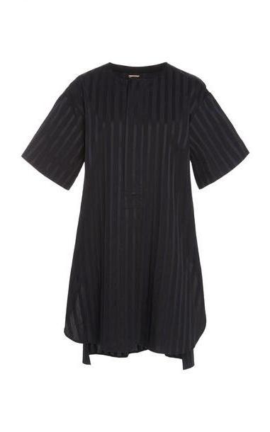 Adam Lippes Striped Cotton Tunic in black cover image