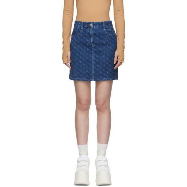 Stella McCartney Blue Denim Monogram Miniskirt cover image