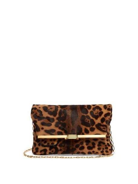 Bienen-davis - Pm Leopard Print Calf Hair Folded Clutch - Womens - Leopard cover image