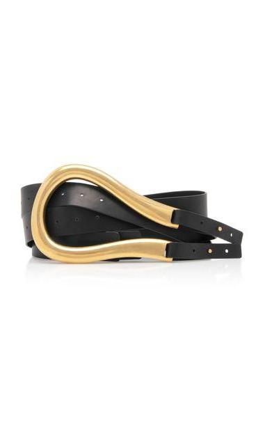Bottega Veneta French Large Leather Belt in black cover image