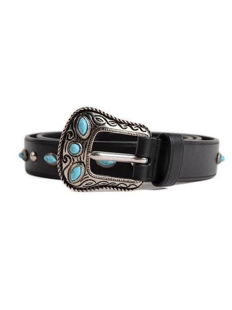 Prada City Calf Folk Belt in nero cover image