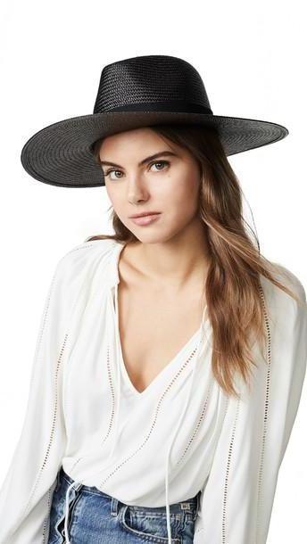 Rag & Bone Wide Brim Panama Hat in black cover image