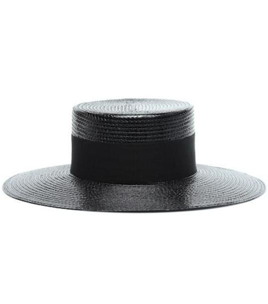 Saint Laurent Wide-brimmed straw hat in black cover image