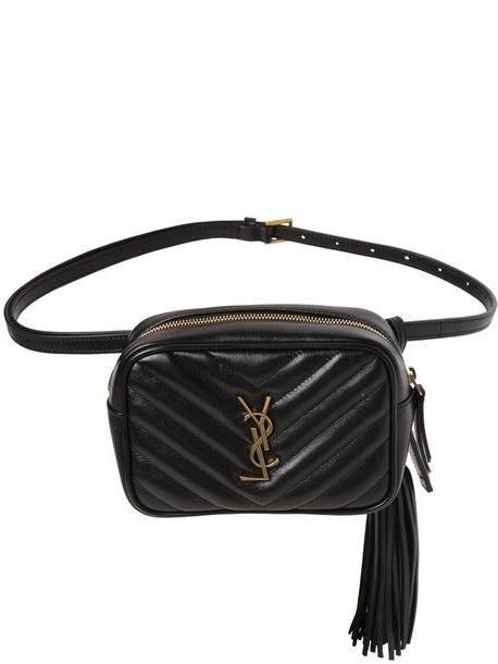 SAINT LAURENT Monogram Leather Belt Pack in black cover image