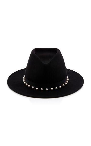 Eugenia Kim Blaine Peal Embellished Black Wool Felt Fedora cover image
