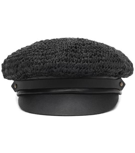 Lola Hats Chauffeur raffia and leather hat in black cover image