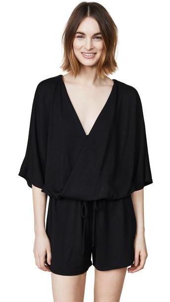 Lanston Surplice Romper in black cover image